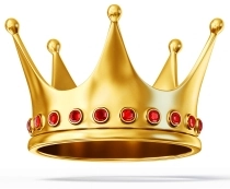 Rote Juwelen schmücken eine goldene Krone, die den Königsweg symbolisiert.