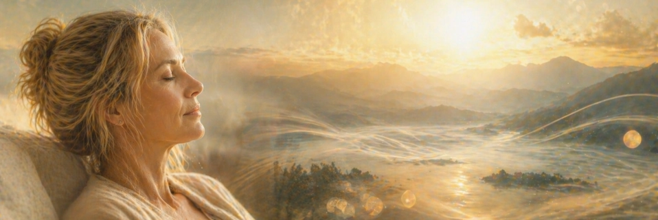 Eine Frau geht in Trance und reist zurück durch Raum und Zeit.